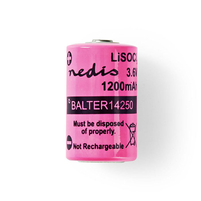 NEDIS BALTER14250  Lithium Thionyl Chloride 1/2 AA 3,6V 1200 mAh. ( Lithium Thionyl Chloride 1/2 AA...)