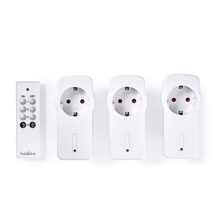 NEDIS WISS03WT Wireless Switch Set Indoor (Σετ 3 προγραμματιζόμενων πριζών εσωτερικ...) NEDIS WISS03WT Wireless Switch Set Indoor (Σετ 3 προγραμματιζόμενων πριζών εσωτερικ...)