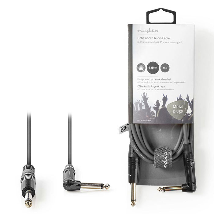 NEDIS COTH23005GY15 Unbalanced Audio Cable 6.35 mm Male - 6.35 mm Male Angled 1. (Καλώδιο ήχου mono 635mm αρσ) NEDIS COTH23005GY15 Unbalanced Audio Cable 6.35 mm Male - 6.35 mm Male Angled 1. (Καλώδιο ήχου mono 635mm αρσ)