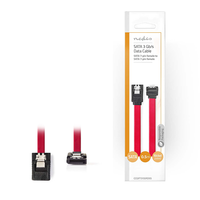 NEDIS CCGP73155RD05 SATA 3Gb/s data cable SATA 7-pin Female with Lock-SATA 7-pin (Καλώδιο δεδομένων SATA II, γωνία 90°, 05...) NEDIS CCGP73155RD05 SATA 3Gb/s data cable SATA 7-pin Female with Lock-SATA 7-pin (Καλώδιο δεδομένων SATA II, γωνία 90°, 05...)
