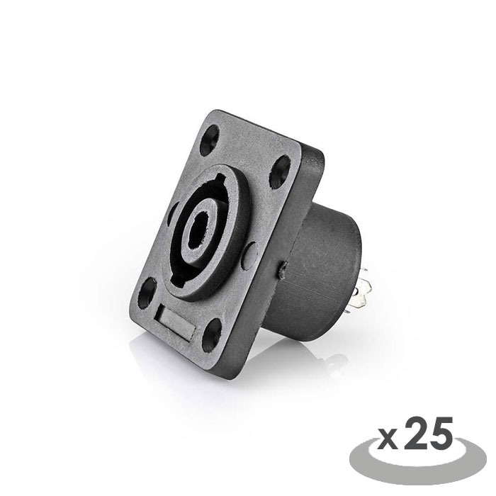 NEDIS CAVC16902BK Speaker Connector Speaker 4-pin Female 25 pieces Square Black (Σασί Speakon 4-Pin αρσ, τετράγωνο σε συσ...) NEDIS CAVC16902BK Speaker Connector Speaker 4-pin Female 25 pieces Square Black (Σασί Speakon 4-Pin αρσ, τετράγωνο σε συσ...)
