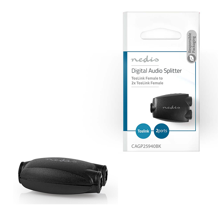 NEDIS CAGP25940BK TosLink Adapter TosLink Female - 2x TosLink Female Black (Αντάπτορας ήχου TosLink θηλσε 2x TosLink...) NEDIS CAGP25940BK TosLink Adapter TosLink Female - 2x TosLink Female Black (Αντάπτορας ήχου TosLink θηλσε 2x TosLink...)