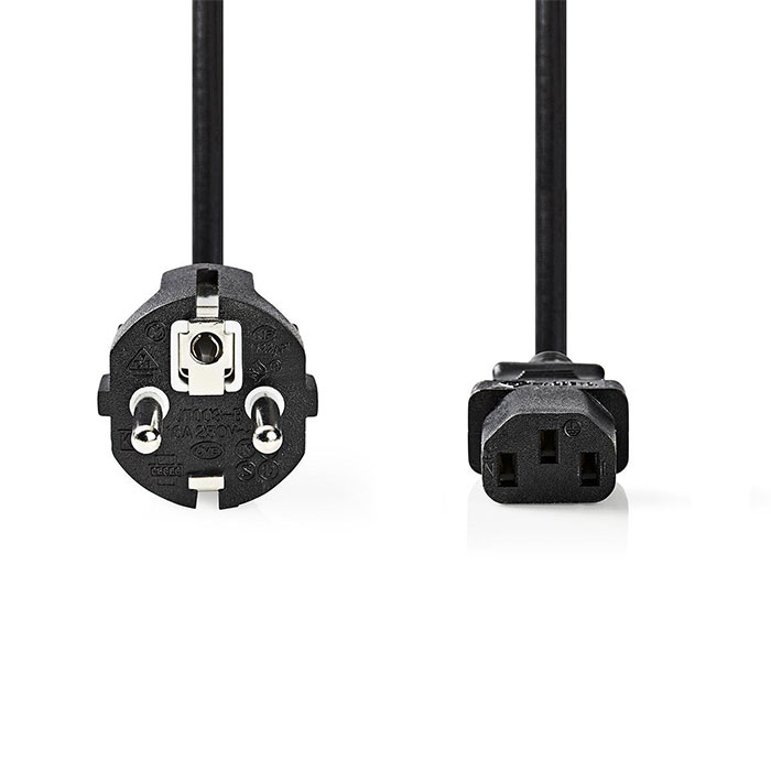 NEDIS CEGT10030BK20 Power Cable Schuko Male IEC-320-C13 2.0 m Black (Καλώδιο τροφοδοσίας Schuko αρσ) NEDIS CEGT10030BK20 Power Cable Schuko Male IEC-320-C13 2.0 m Black (Καλώδιο τροφοδοσίας Schuko αρσ)