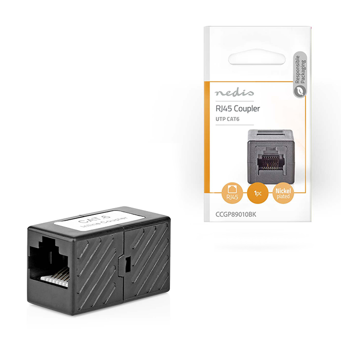NEDIS CCGP89010BK CAT6 Network Adapter RJ45 (8P8C) Female - RJ45 (8P8C) Female B ( CAT6 RJ45)