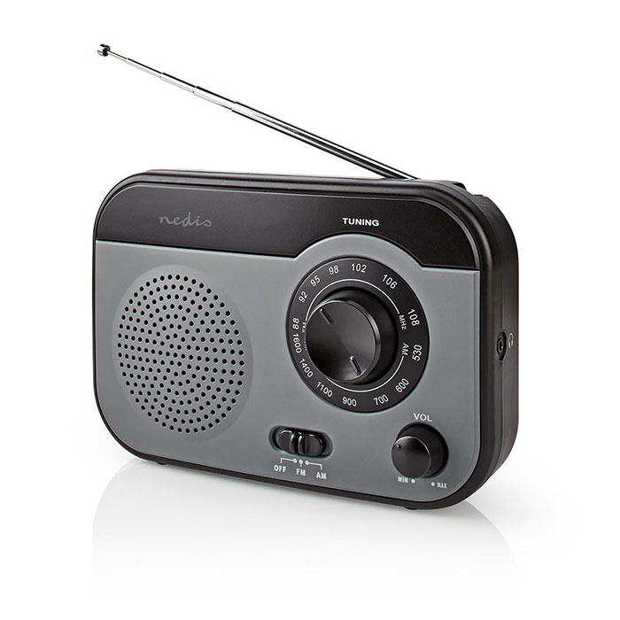 NEDIS RDFM1340GY FM / AM Radio 1.8 W Carrying Handle Grey / Black (Φορητό ραδιόφωνο FM/AM, σε μαύρο/γκρι χρ...) NEDIS RDFM1340GY FM / AM Radio 1.8 W Carrying Handle Grey / Black (Φορητό ραδιόφωνο FM/AM, σε μαύρο/γκρι χρ...)