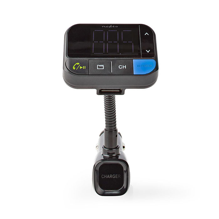 NEDIS CATR102BK Car FM Transmitter Bluetooth Bass Boost MicroSD Card Slot Hands- (3  1 Bluetooth  FM, hands ...)
