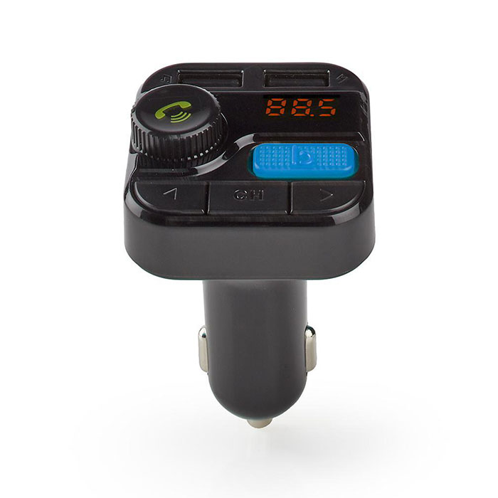NEDIS CATR121BK Car FM Transmitter Bluetooth Bass Boost MicroSD Card Slot Hands- (3  1 Bluetooth  FM, hands ...)