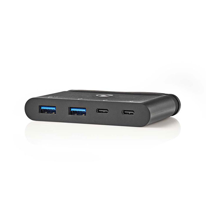 NEDIS TCARF230BK USB hub, 4 θυρών από Type-C αρσ. σε 2x USB Type-A και 2x USB-C, 0,20m σε μαύρο χρώμα. (USB 30 hub, 4 θυρών από NEDIS TCARF230BK USB hub, 4 θυρών από Type-C αρσ. σε 2x USB Type-A και 2x USB-C, 0,20m σε μαύρο χρώμα. (USB 30 hub, 4 θυρών από
