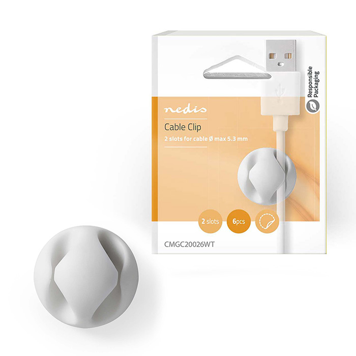 NEDIS CMGC20026WT CABLE MANAGEMENT 6pcs NUMBER OF SLOTS: 2 SLOTS WHITE (Οδηγοί καλωδίων 2 υποδοχών για το γραφεί...) NEDIS CMGC20026WT CABLE MANAGEMENT 6pcs NUMBER OF SLOTS: 2 SLOTS WHITE (Οδηγοί καλωδίων 2 υποδοχών για το γραφεί...)