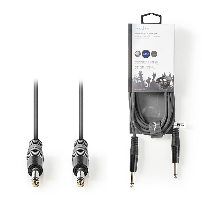 NEDIS COTH23000GY30 MONO AUDIO CABLE 6.35mm MALE 6.35mm MALE 3.00m (Καλώδιο ήχου mono 635mm αρσ) NEDIS COTH23000GY30 MONO AUDIO CABLE 6.35mm MALE 6.35mm MALE 3.00m (Καλώδιο ήχου mono 635mm αρσ)