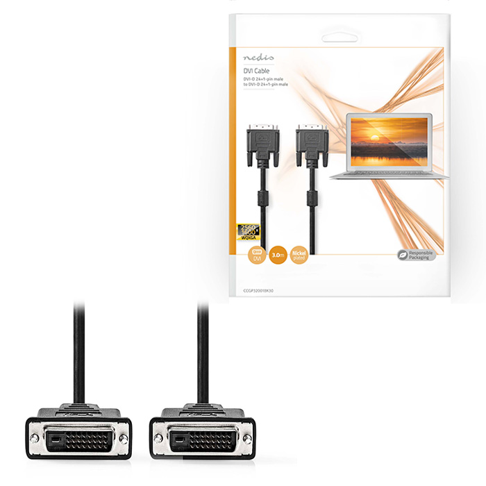 NEDIS CCGP32001BK30  DVI-D 24+1-Pin . - DVI-D 24+1-Pin , 3m   . ( DVI-D 24+1-Pin )