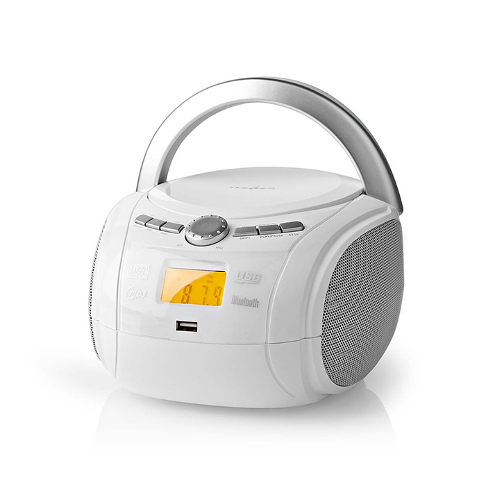NEDIS SPBB100WT CD PLAYER BOOMBOX 9W BLUETOOTH / FM WHITE (Φορητό bluetooth ραδιόφωνο με CD / USB /...) NEDIS SPBB100WT CD PLAYER BOOMBOX 9W BLUETOOTH / FM WHITE (Φορητό bluetooth ραδιόφωνο με CD / USB /...)