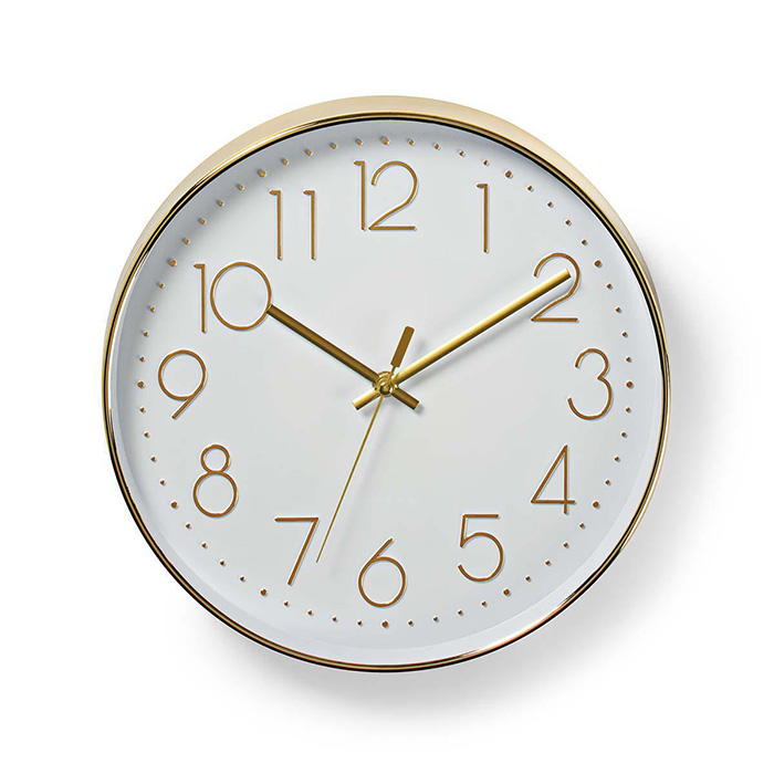 NEDIS CLWA015PC30GD WALL CLOCK DIAMETER 300mm GOLD / WHITE (Ρολόι τοίχου με μεγάλους αριθμούς σε λευ...) NEDIS CLWA015PC30GD WALL CLOCK DIAMETER 300mm GOLD / WHITE (Ρολόι τοίχου με μεγάλους αριθμούς σε λευ...)