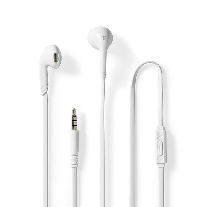 NEDIS HPWD2021WT WIRED EARPHONES 3.5mm WITH CABLE LENGTH: 1.20m BUILT-IN MICROPHONE WHITE (Ενσύρματα στερεοφωνικά ακουστικά με μ NEDIS HPWD2021WT WIRED EARPHONES 3.5mm WITH CABLE LENGTH: 1.20m BUILT-IN MICROPHONE WHITE (Ενσύρματα στερεοφωνικά ακουστικά με μ