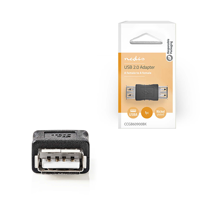 NEDIS CCGB60900BK Αντάπτορας USB High-Speed A θηλ. - USB A θηλ., σε μαύρο χρώμα. (Αντάπτορας USB High-Speed A θηλ) NEDIS CCGB60900BK Αντάπτορας USB High-Speed A θηλ. - USB A θηλ., σε μαύρο χρώμα. (Αντάπτορας USB High-Speed A θηλ)