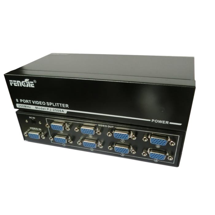 VGA Splitter 1pc-8Monitors 250MHz  Aculine SPL-011